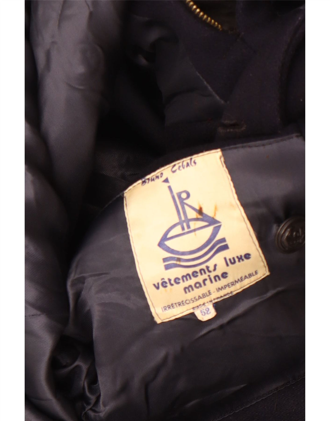 Vintage muški graškasti kaput IT 52 XL tamnoplavi