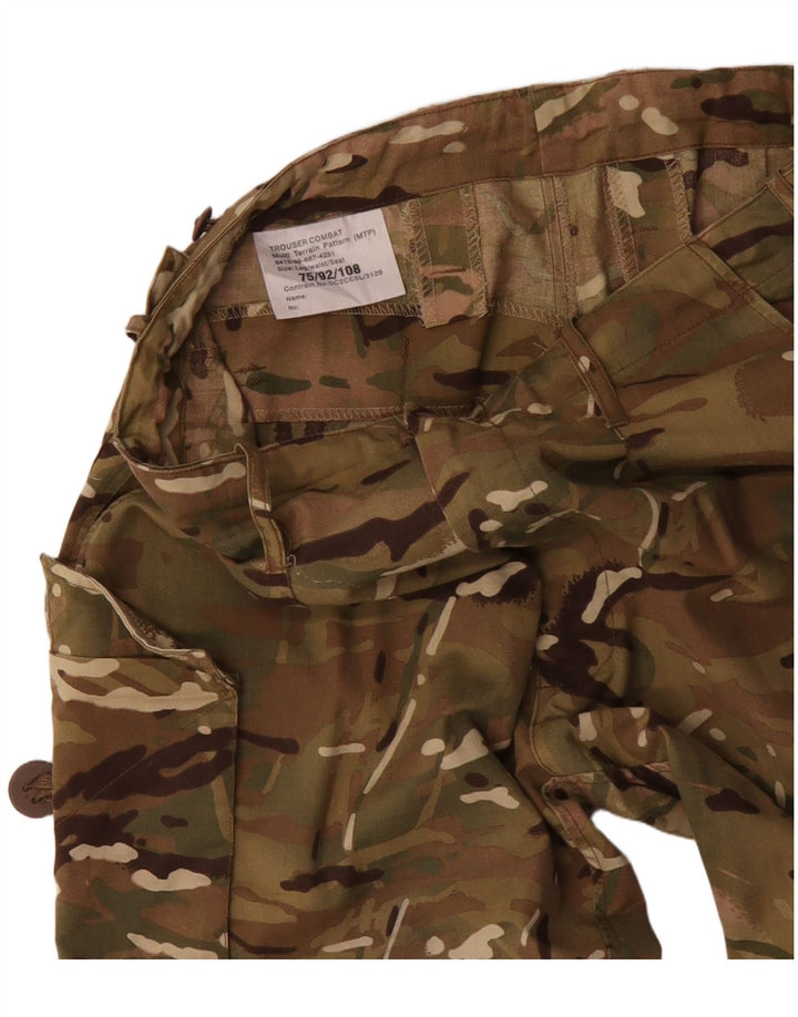 VINTAGE muške ravne kargo hlače W34 L29 kaki kamuflažni pamuk