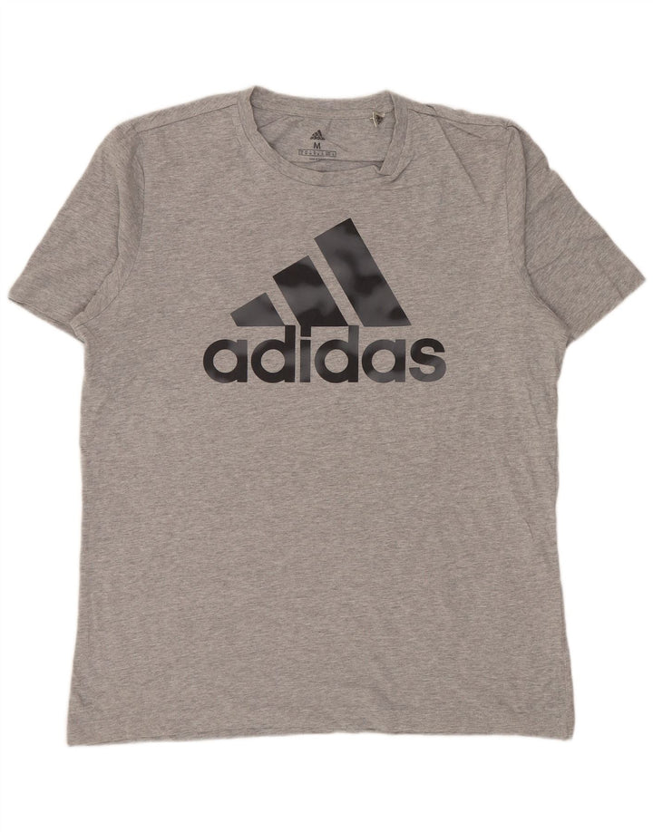 ADIDAS muška majica kratkih rukava s grafičkim motivima, srednje sivi flekasti pamuk