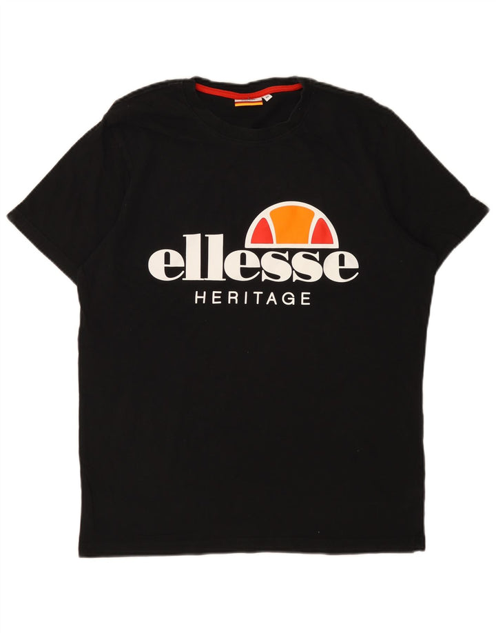 Muška majica kratkih rukava Ellesse Graphic T-Shirt Srednji crni pamuk