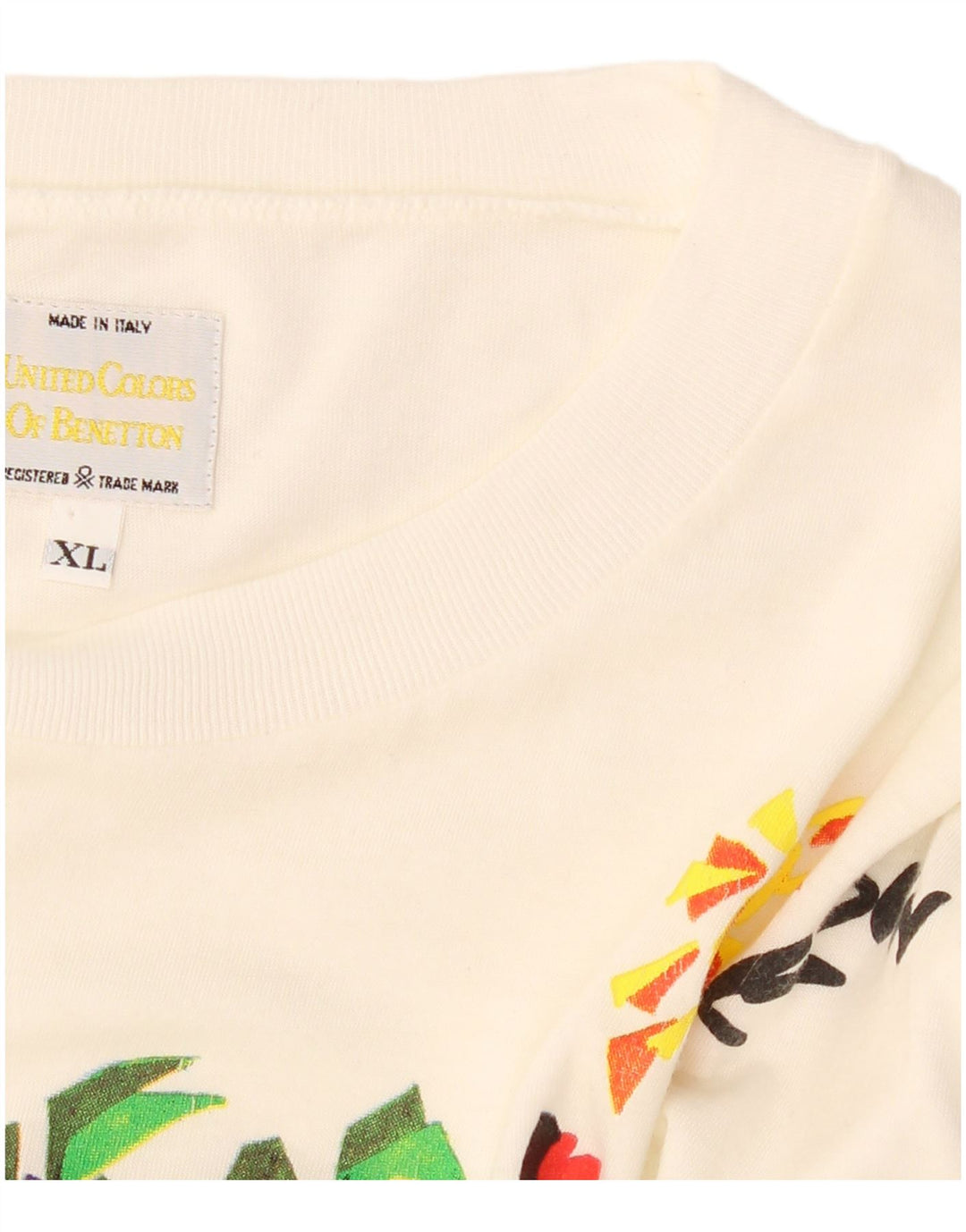 BENETTON Muška majica s grafičkim motivima XL Off White