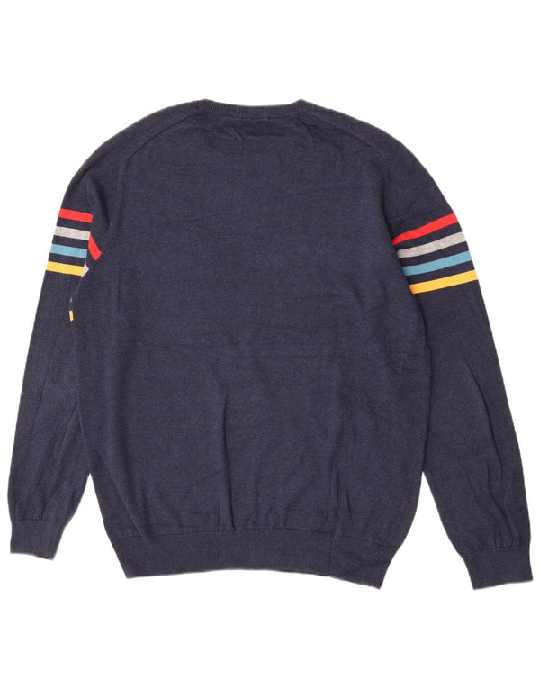 Crew Clothing Muški pulover s okruglim izrezom XL tamnoplavi pamuk na pruge