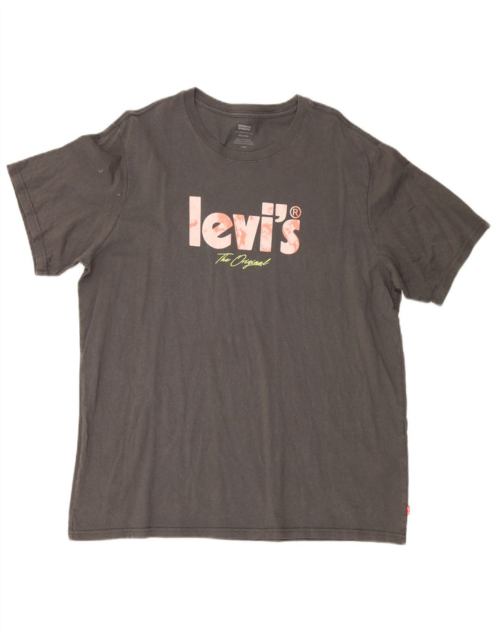 Levi's muška opuštena majica kratkih rukava s grafičkim motivima, veliki sivi pamuk