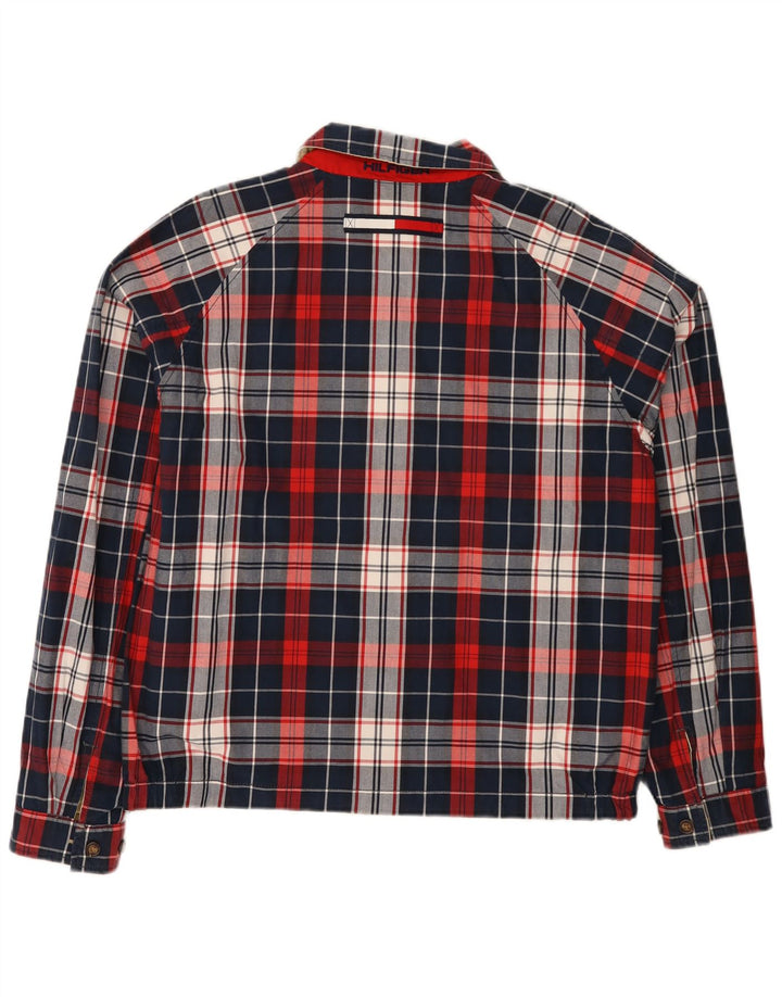 TOMMY HILFIGER Muška reverzibilna jakna UK 38 srednje tamnoplava karirana najlon