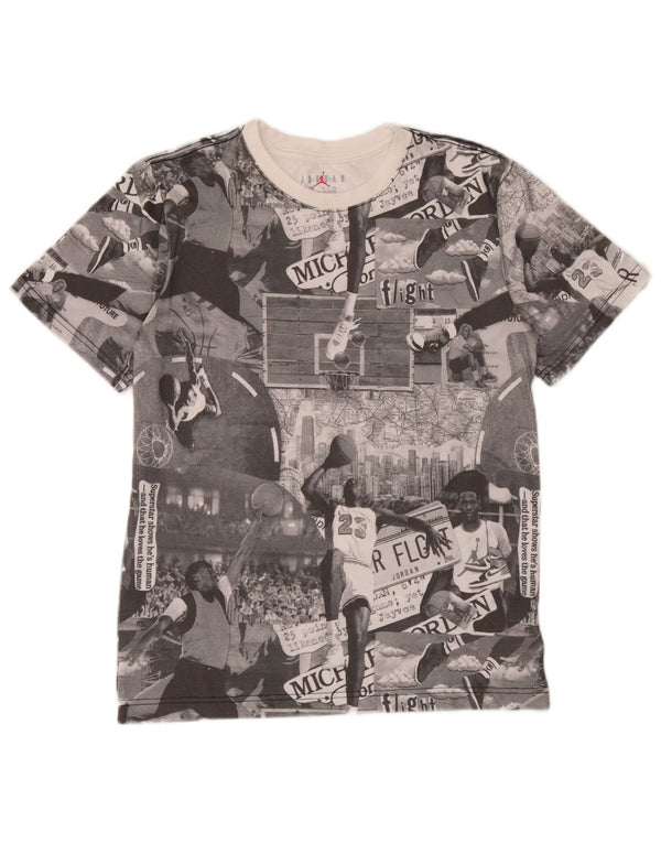 Gornja majica kratkih rukava Jordan Boys Graphic T-Shirt 13-14 Years XL sivi pamuk