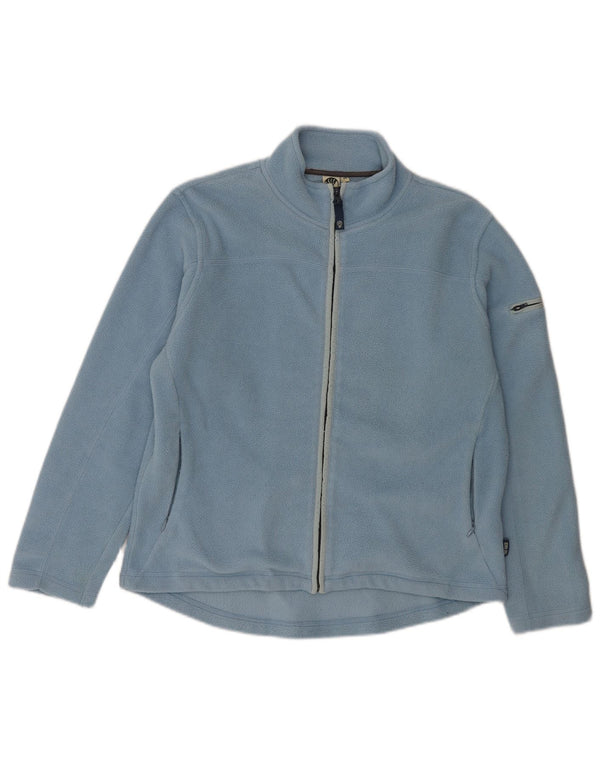 Fat Face Womens Fleece Jacket UK 14 Large Blue Polyester