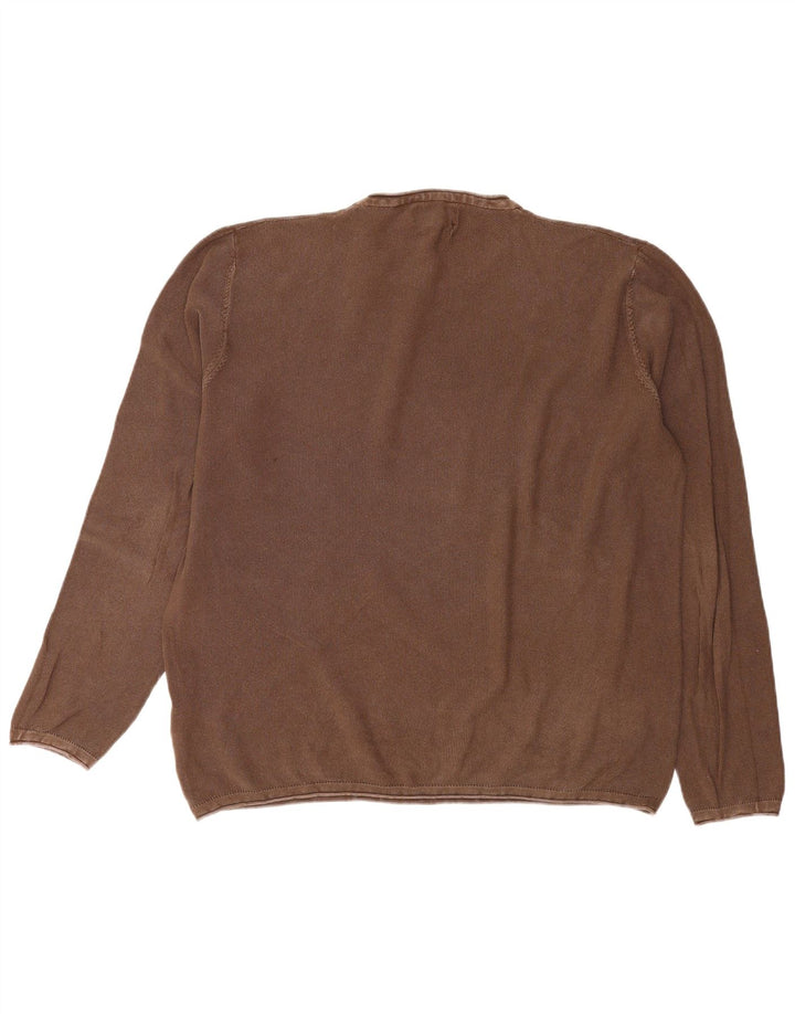 Marlboro Classics muški džemper s okruglim izrezom 2XL smeđi pamuk