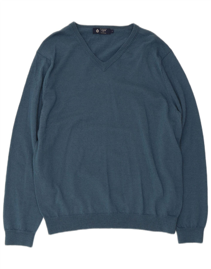 J. Crew muški džemper s V-izrezom, velika plava merino vuna