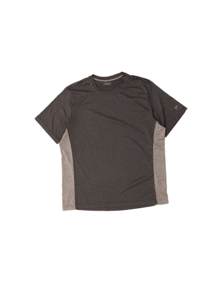 FILA Mens T-Shirt Top XL Grey Colourblock Elastane