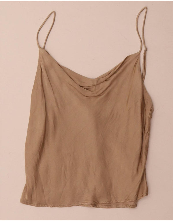 Zara ženski Cami Top UK 10 Small bež viskoza