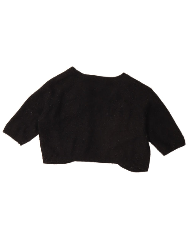 Marks & Spencer ženski balero džemper 3/4 rukava UK 12 srednje crna angora