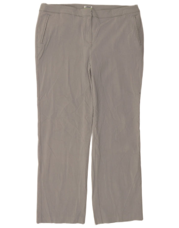 IZOD Ženske ravne chino hlače US 14 XL W38 L30 Sivi rajon