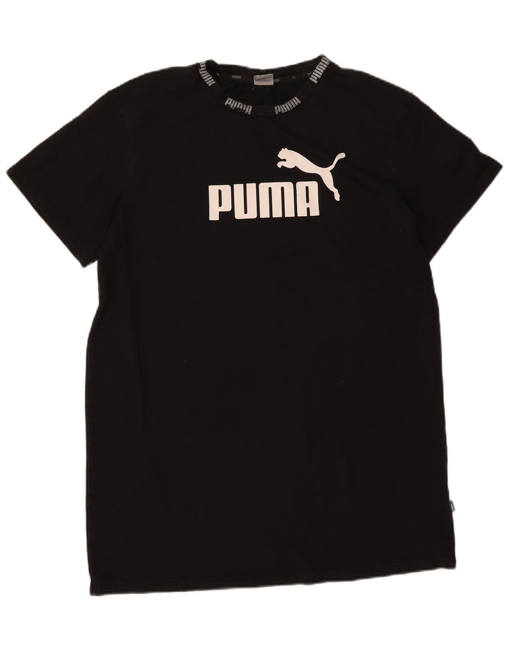 Puma muška grafička majica kratkih rukava Srednji crni pamuk