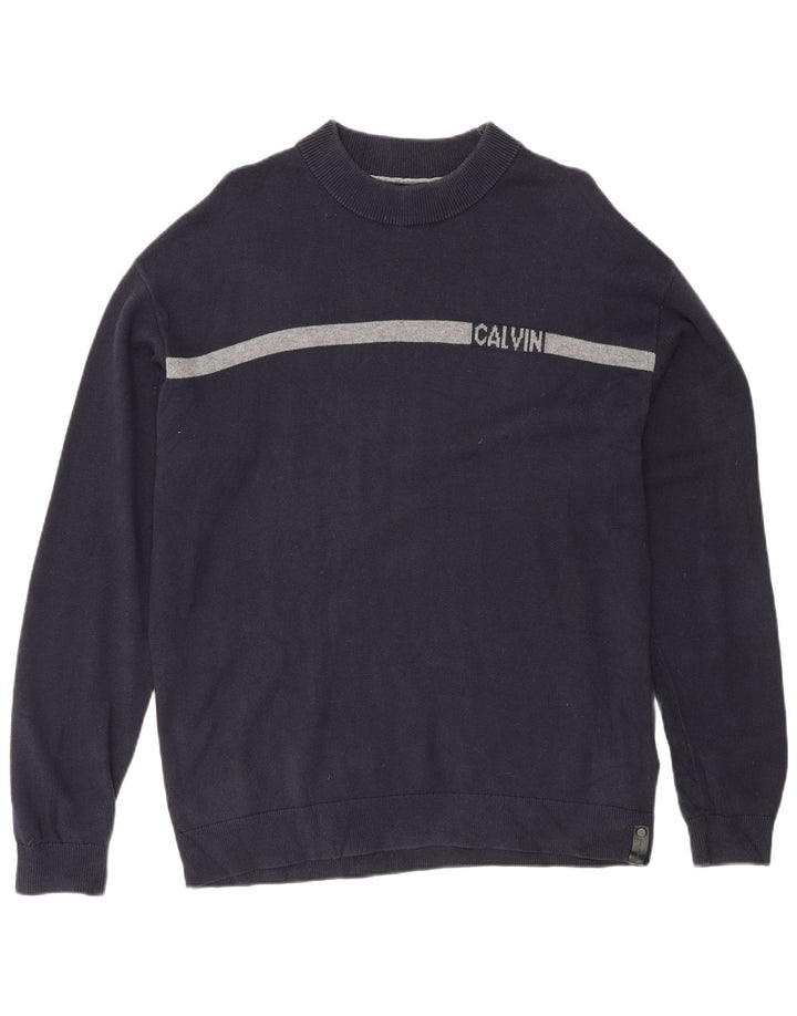 Calvin Klein Jeans muški džemper s okruglim izrezom mali tamnoplavi