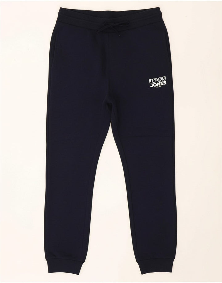 JACK & JONES Mens Graphic Tracksuit Trousers Joggers Medium  Navy Blue