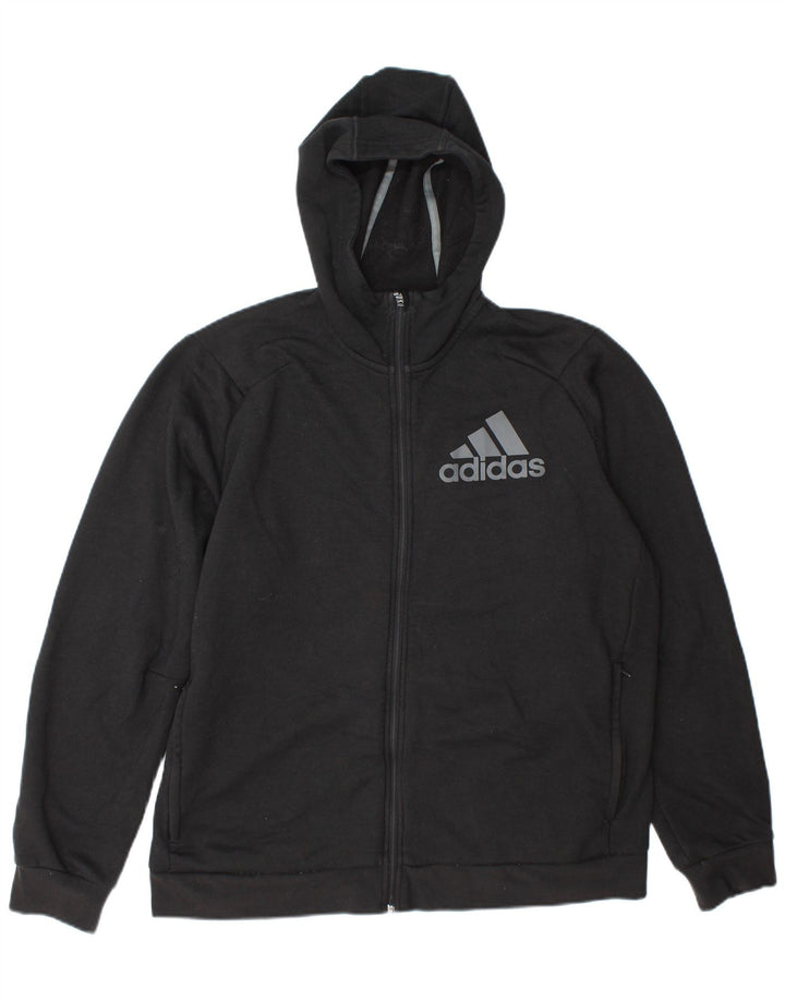 Adidas muški pulover s kapuljačom s patentnim zatvaračem XL sivi poliester