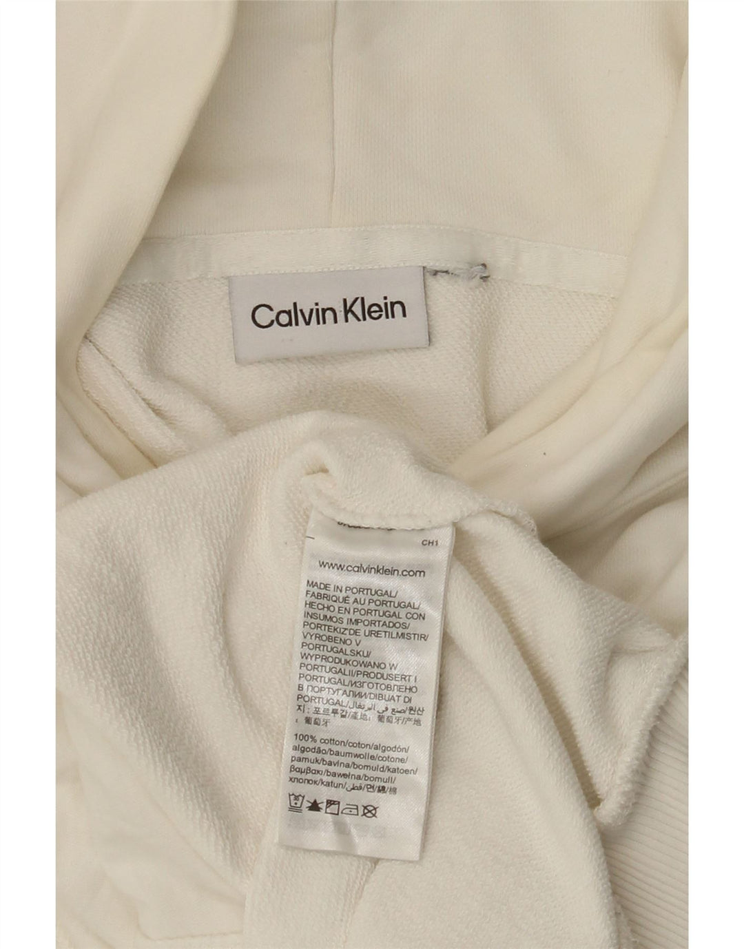 Calvin Klein muški džemper s kapuljačom s kapuljačom 3XL od bijelog pamuka