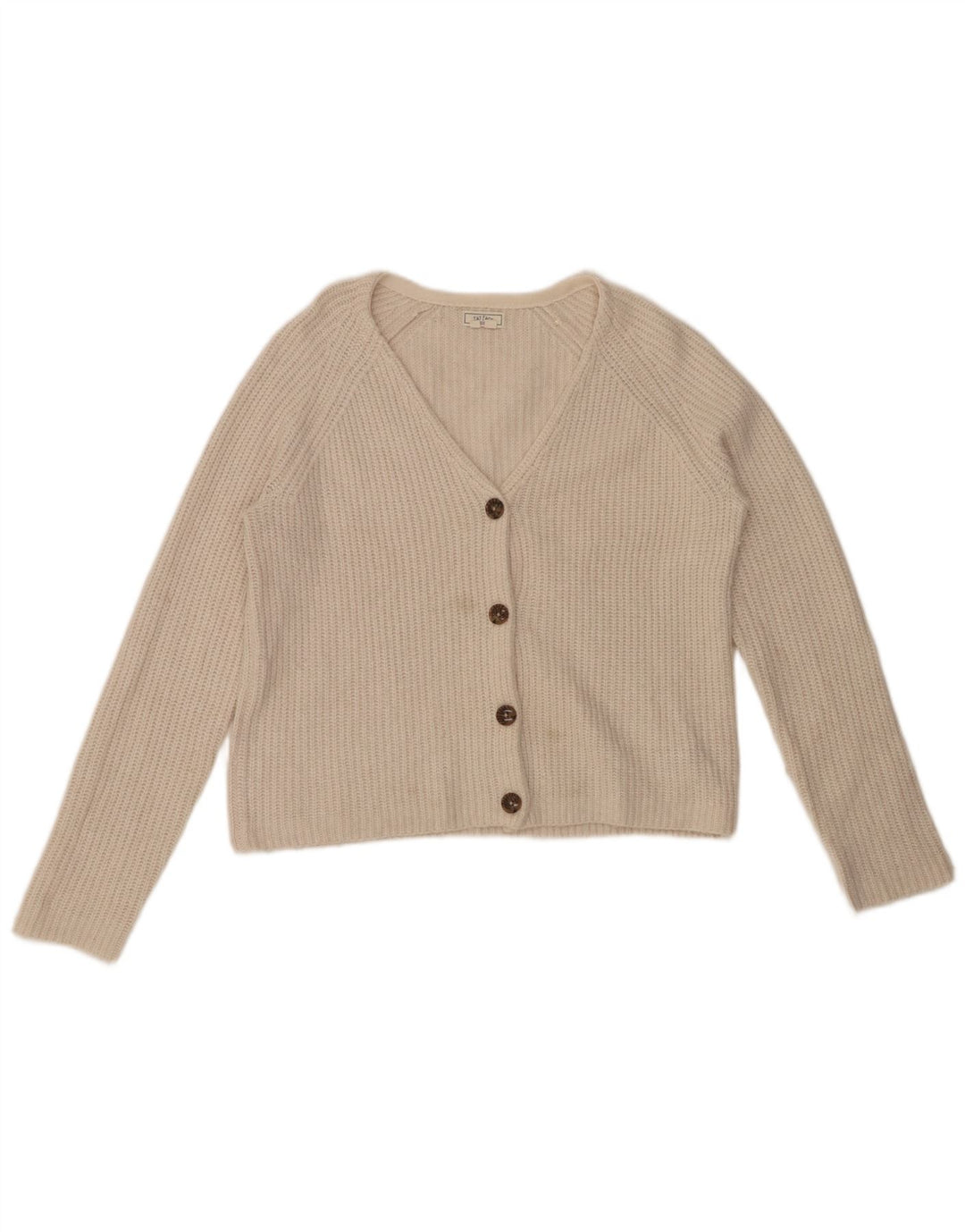 FAT FACE Ženski kratki kardigan džemper UK 10 Mali bijeli najlon