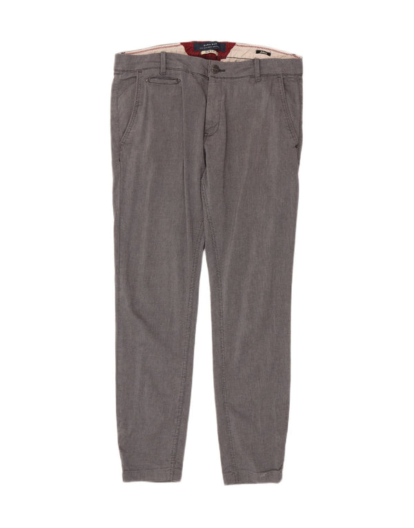Zara muške uske hlače chino hlače EU 44 Large W34 L30 sive Houndstooth