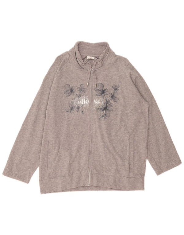 Ellesse ženska gornja jakna trenirke s grafičkim motivima UK 20 2XL sivi cvjetni pamuk