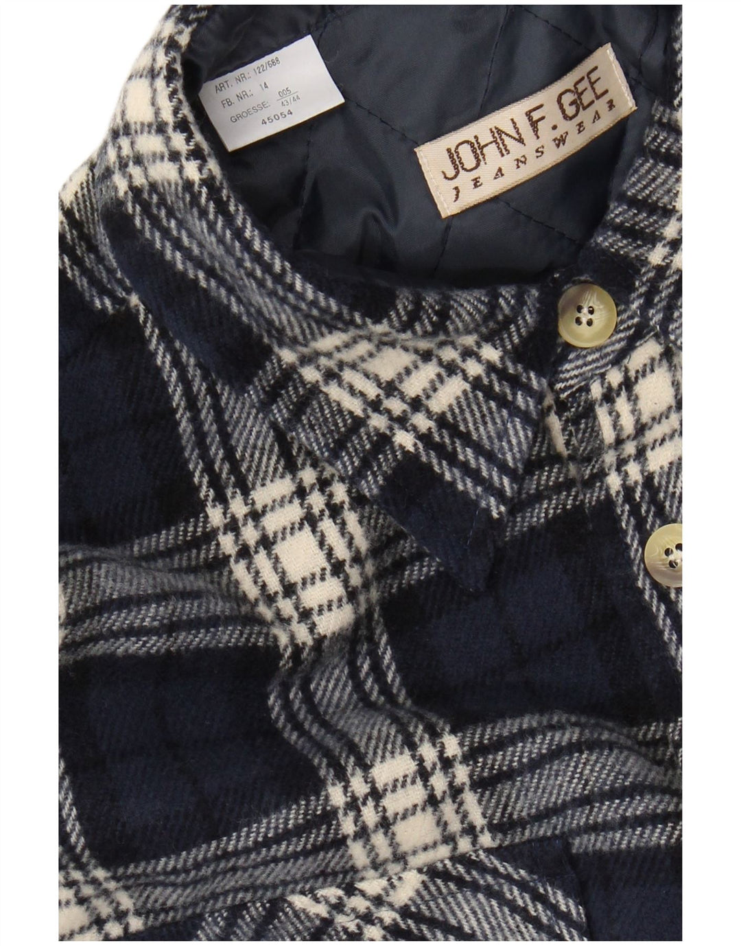 JOHN F GEE Muška košulja od flanela Lumberjack Veličina 43/44 XL tamnoplava karirana