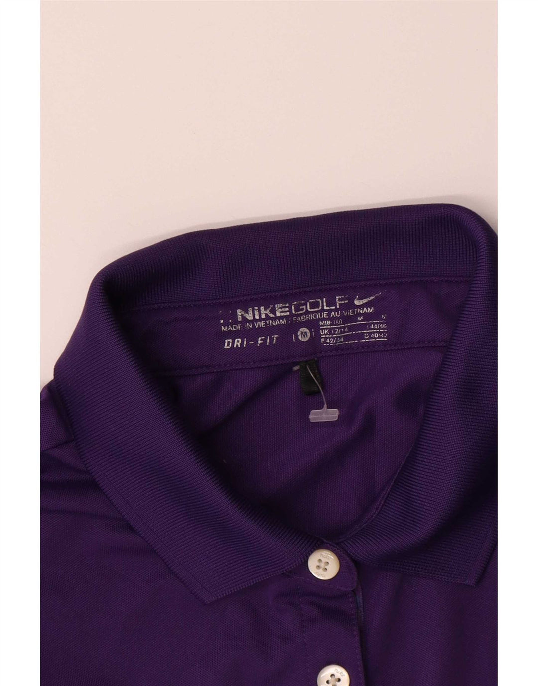 Nike ženska polo majica Dri Fit UK 12/14 Srednje ljubičasti poliester
