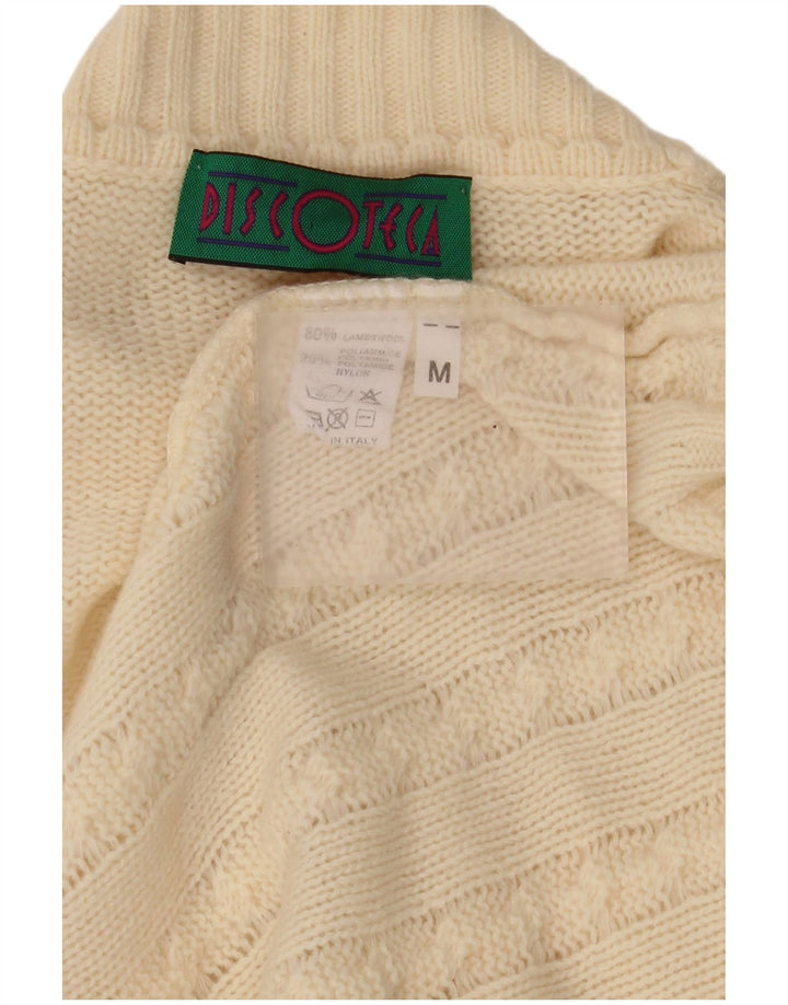 Vintage ženski džemper s kornjačičastim ovratnikom UK 14 srednje bijele boje