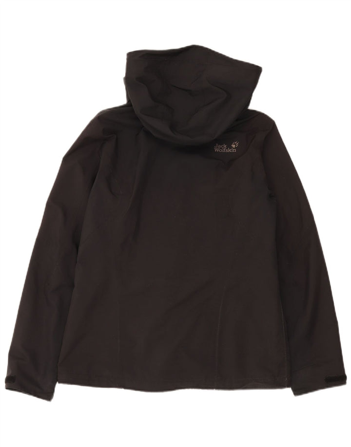 Velika ženska kišna jakna Jack Wolfskin s kapuljačom UK 10 Mala crna