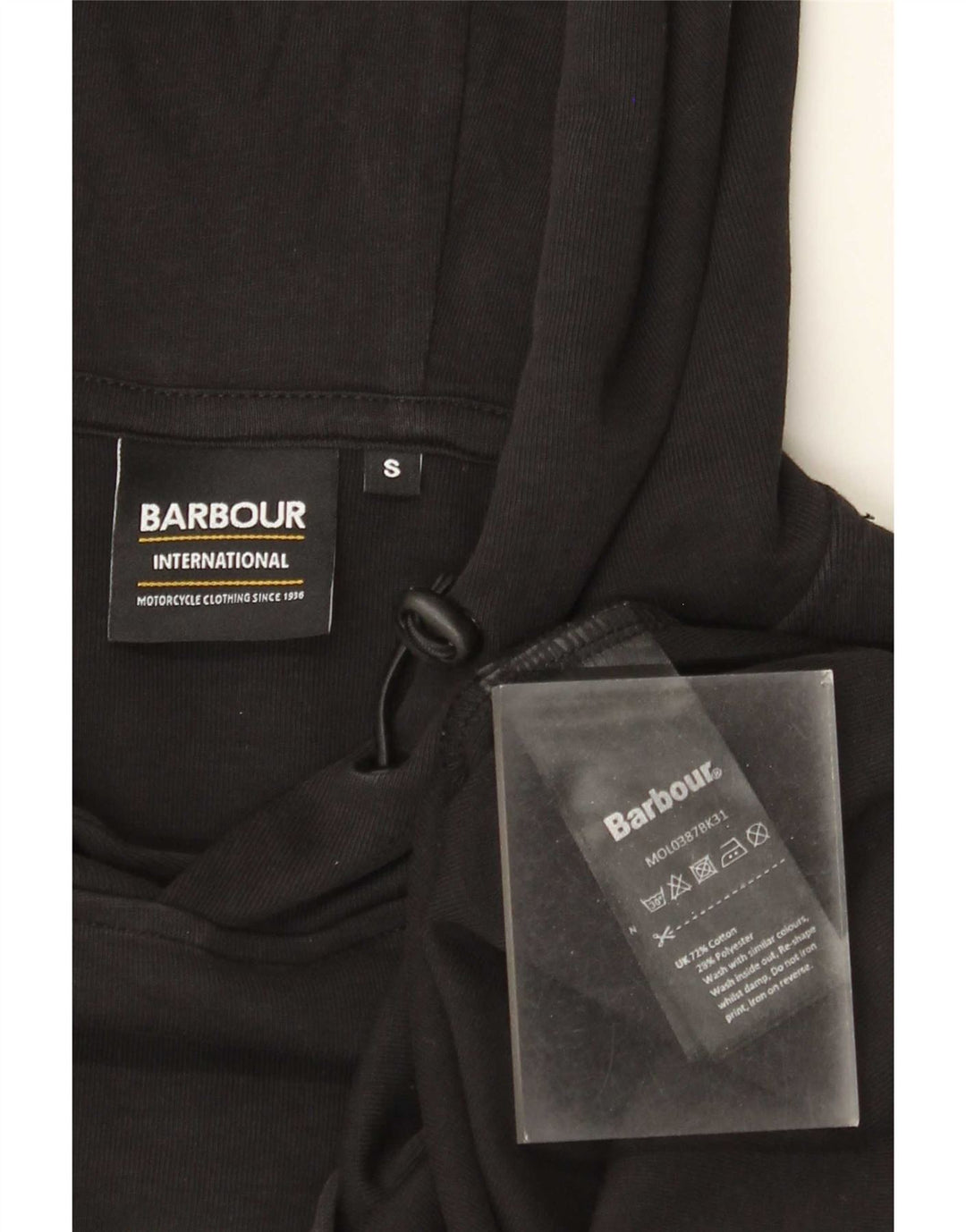 Barbour muška majica s kapuljačom, mali crni pamuk
