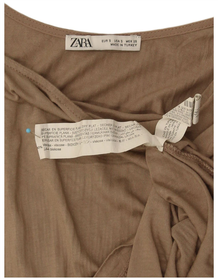 Zara ženski prsluk Top UK 10 Small kaki viskoza
