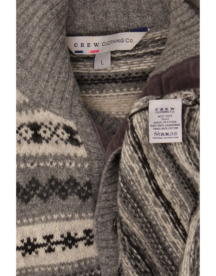 Crew Clothing Muški džemper s dugmadima i izrezom Veliki sivi svijetli pulover