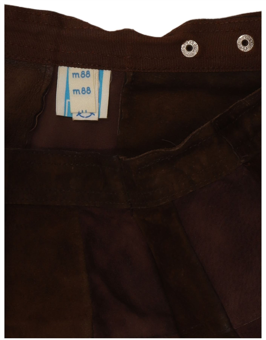 VINTAGE ženska mini suknja od antilopa W26 mala smeđa koža