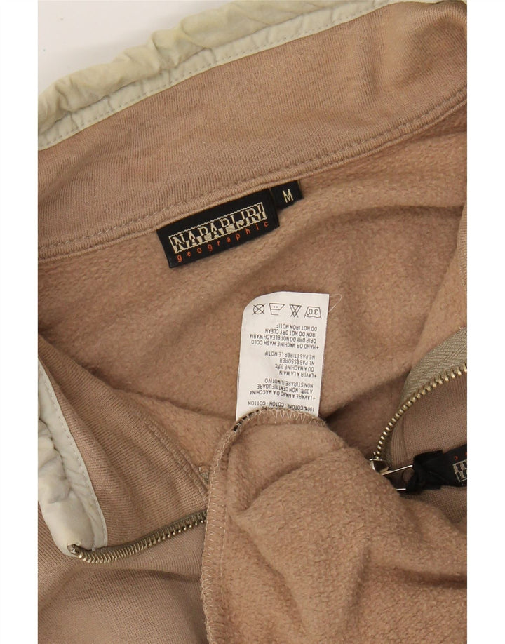 NAPAPIJRI Muška majica s kratkim izrezom i s patentnim zatvaračem Srednje bež pamuk