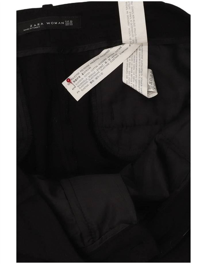 Zara ženske uske chino hlače XL W32 L26 crni poliester
