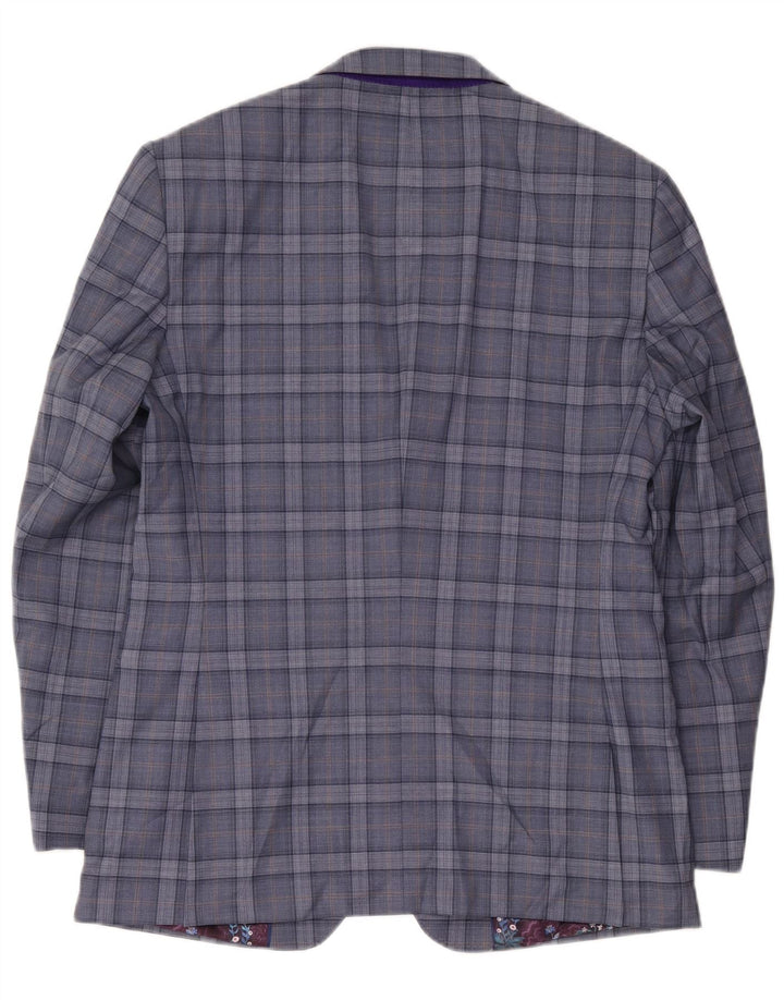 Ted Baker muška jakna s 2 gumba UK 42 XL plava karirana vuna