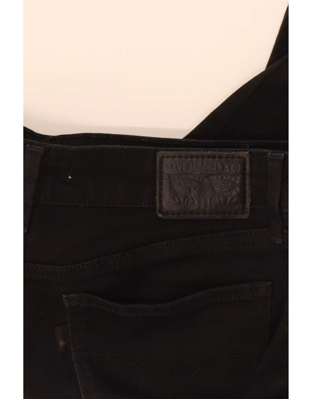 Levi's ženske 715 Bootcut traperice W26 L32 crni pamuk