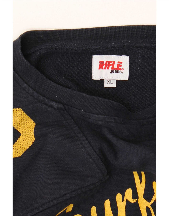 Rifle muški džemper s grafičkim motivima XL tamnoplavi