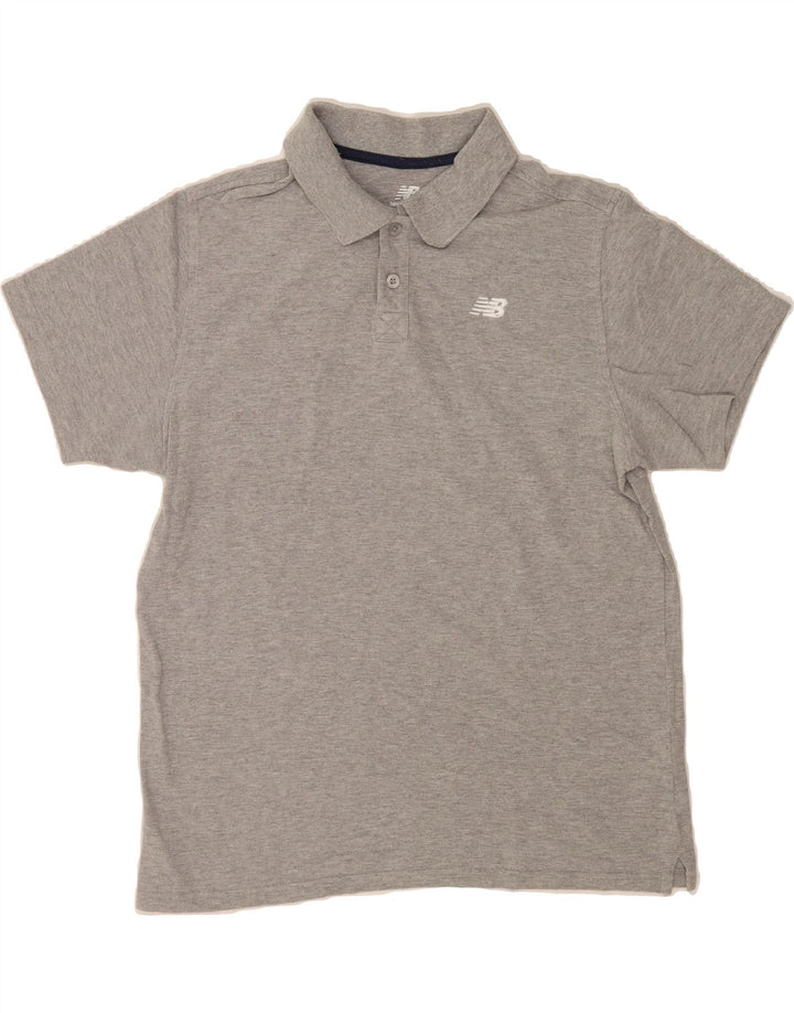 NEW BALANCE Mens Polo Shirt Large Grey Cotton Vintage New Balance and Second-Hand New Balance from Messina Hembry 