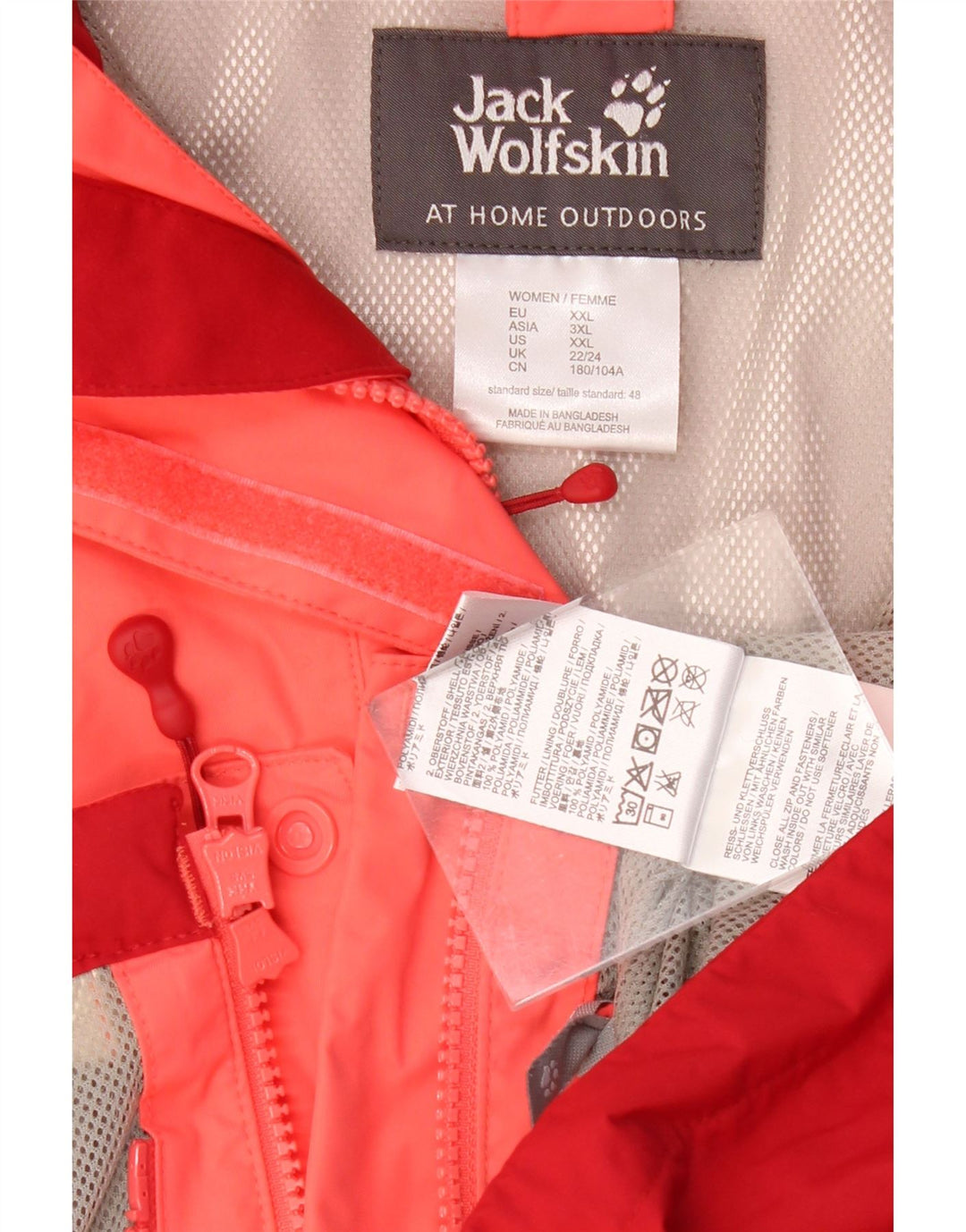 JACK WOLFSKIN Ženska kišna jakna s kapuljačom UK 22/24 2XL Pink Colourblock