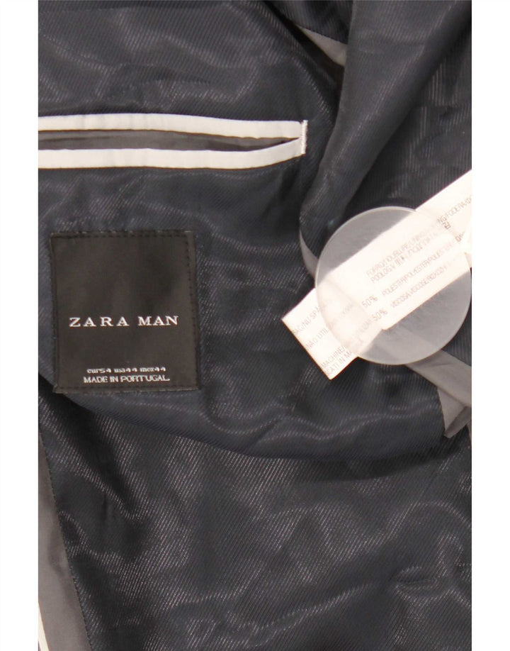 Zara muška jakna sa 2 gumba EU 54 XL sivi prugasti poliester