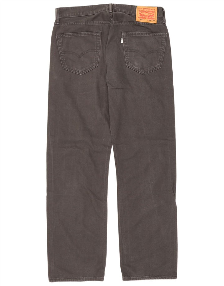 Levi's muške 505 ravne traperice W34 L32 sivi pamuk