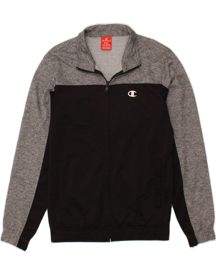 CHAMPION Mens Tracksuit Top Jacket Small Black Colourblock Polyester Vintage Champion and Second-Hand Champion from Messina Hembry 