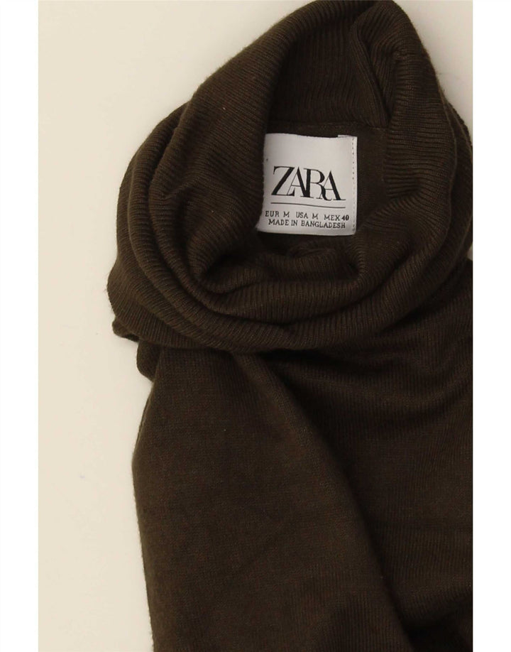 Zara ženski pulover s rol izrezom UK 14 Srednje zelena viskoza