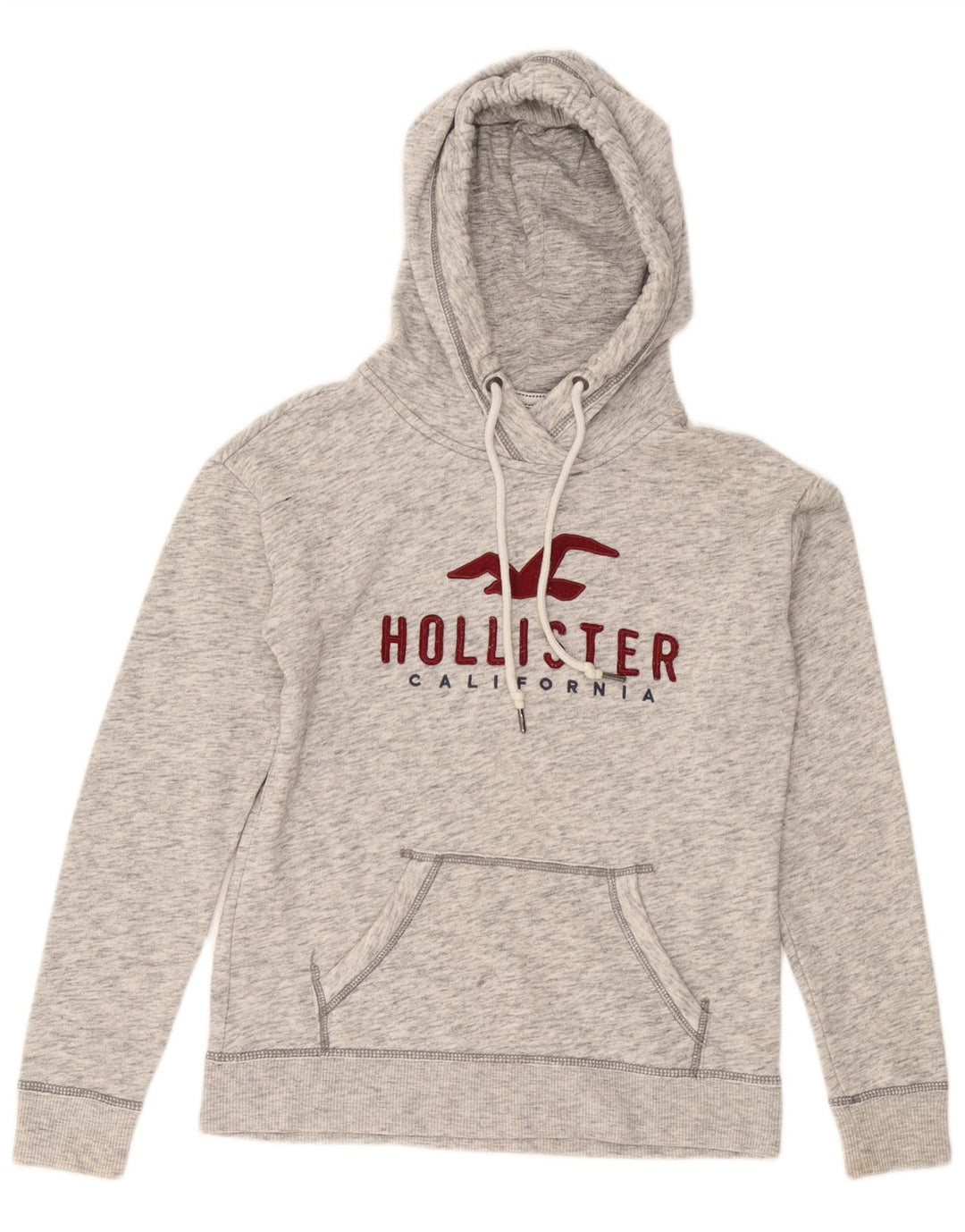 HOLLISTER Ženska majica s kapuljačom slobodnog kroja UK 6 XS Siva s flekama