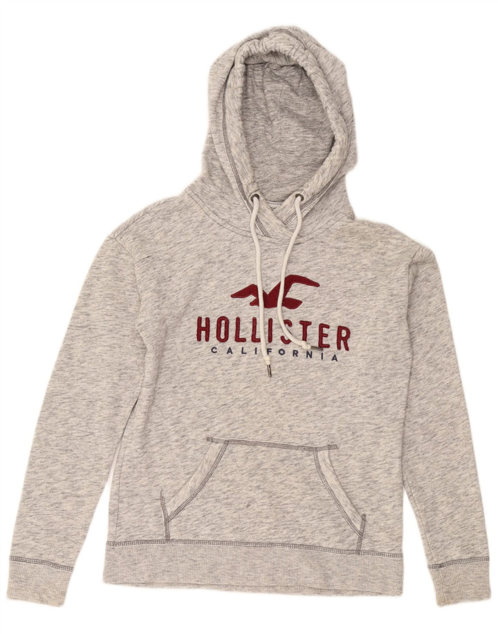 HOLLISTER Ženska majica s kapuljačom slobodnog kroja UK 6 XS Siva s flekama