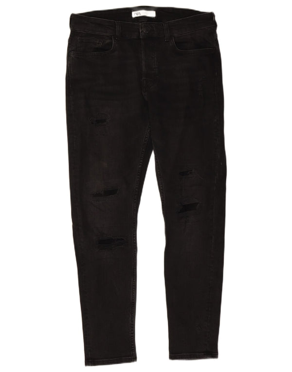 ZARA muške uske traperice EU 42 Large W32 L28 crne