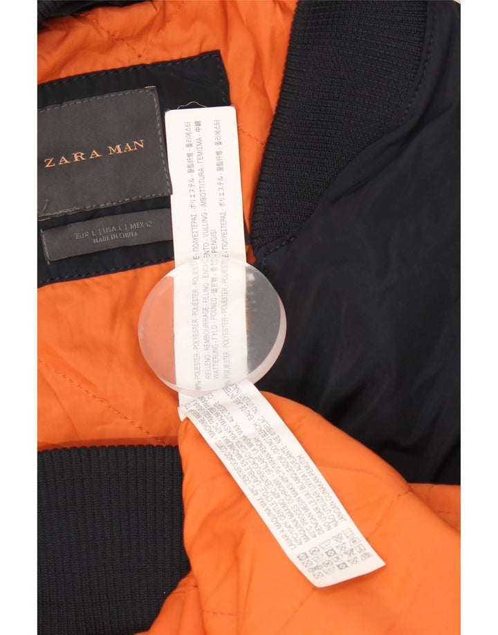 Zara muška bomber jakna UK 40 veliki tamnoplavi poliester