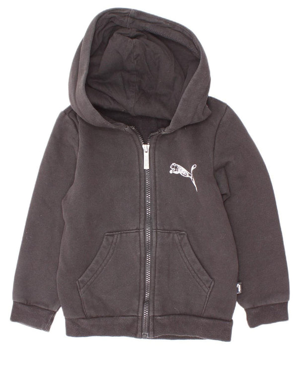 Puma Boys Graphic Zip pulover s kapuljačom 3-4 godine, crni pamuk