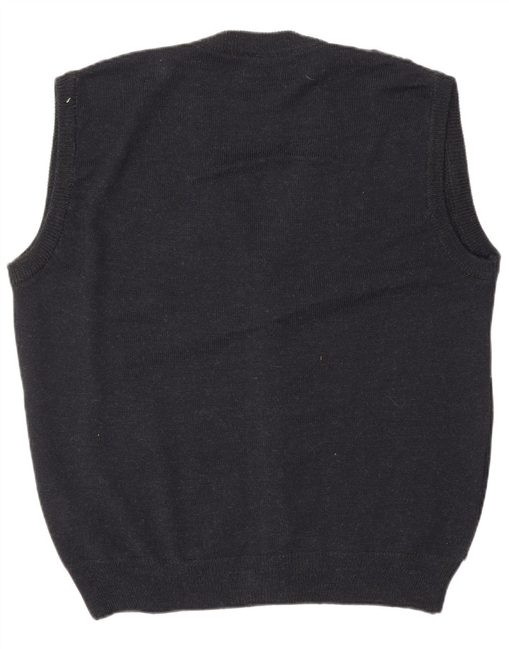 VINTAGE muški kardigan pulover bez rukava IT 52 Large Grey Argyle/Diamond