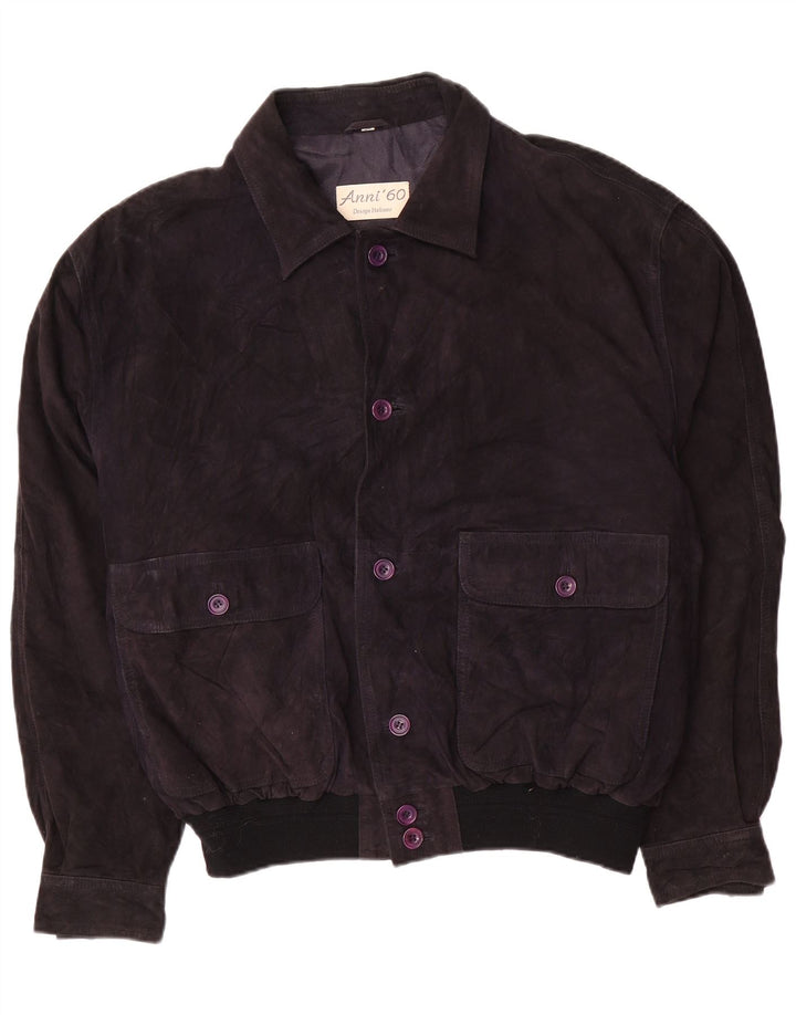 Vintage muška bomber jakna od brušene kože IT 58 4XL tamnoplava koža